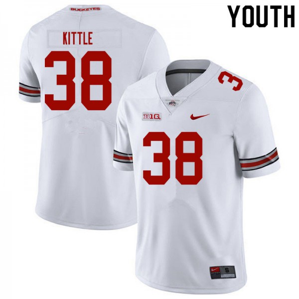Ohio State Buckeyes #38 Cameron Kittle Youth Stitched Jersey White
